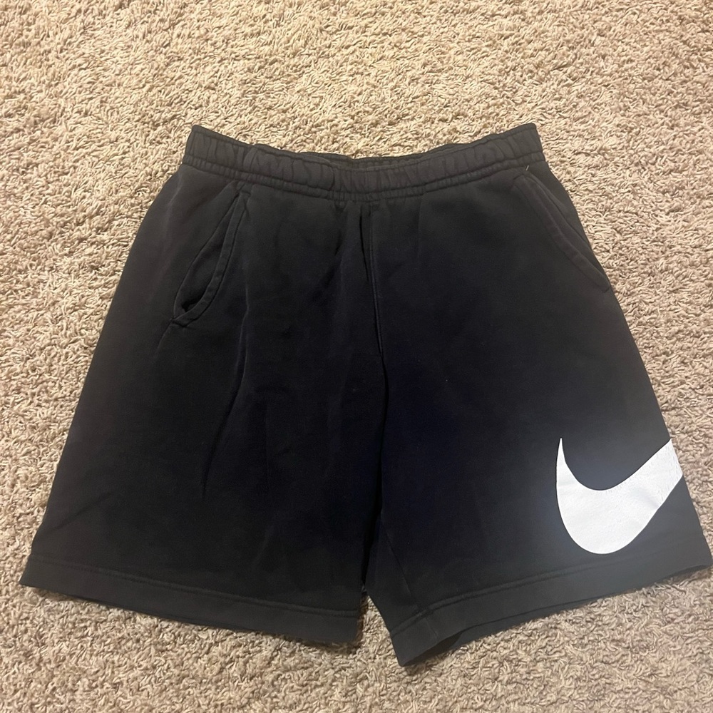 Nike Black and White Athletic Shorts with Elastic Waistband